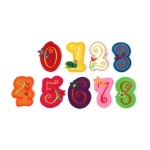 Апликация лепяща 61.5~63.5x38.5~49x1.5 мм цифри от 0 до 8