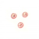 Камък акрил за лепене 5 мм кръг розов дъга фасетиран -100 броя