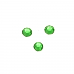 Камък акрил за лепене 5 мм кръг зелен прозрачен фасетиран -100 броя