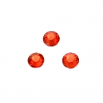 Камък акрил за лепене 6 мм кръг червен прозрачен фасетиран -50 броя