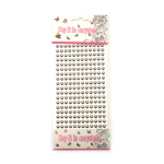 Самозалепващи перли полусфери метализе 6 мм цвят сребро - 216 броя