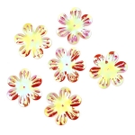 Пайети цвете 32 мм релеф червени дъга - 20 грама
