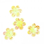 Пайети цвете 32 мм релеф жълти дъга - 20 грама