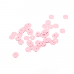 Пайети обли плоски 6 мм розови плътни - 20 грама