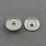 Метална основа за Тик-так копче 18 мм, плочка за вграждане 16 мм цвят сребро -6 броя