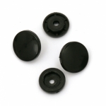 Пласмасови тик-так копчета 12 мм цвят черен -20 броя