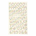 Самозалепващи стикери букви и цифри 25x3~25 мм цветни -145 броя