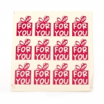 Самозалепващи стикери "FOR YOU" 35x25 мм цвят розов -12 броя