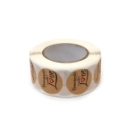 Самозалепващи стикери 2.5 см за декорация с надпис "Handmade with love" -500 броя