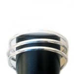 Гривна пластмаса кръгла с брокат 4 мм диаметър 64 мм Бяла -12 броя