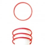 Гривна пластмаса кръгла с брокат 4 мм диаметър 64 мм Червена -12 броя