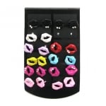 Обеци метал цветни с кристал