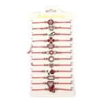 Мартеница гривна от текстил с метален елемент и кристали АСОРТЕ -12 броя