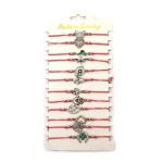 Мартеница гривна от текстил с метален елемент и кристали АСОРТЕ -12 броя