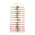 Мартеница гривна от текстил с метален елемент и кристали АСОРТЕ -12 броя