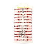 Мартеница гривна от текстил с акрилни мъниста АСОРТЕ -12 броя