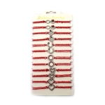 Мартеница гривна от текстил с метален елемент и кристали АСОРТЕ -12 броя