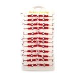 Мартеница гривна от текстил с акрилни мъниста -12 броя