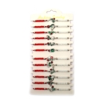 Мартеница гривна от текстил с метален елемент и акрилни мъниста АСОРТЕ -12 броя