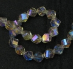 Наниз мъниста кристал 10 мм дупка 1 мм галваризиран прозрачен ДЪГА лилав ~72 броя