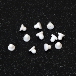 Силиконова тапичка за обеци 6x5 мм дупка 0.5 мм плътна бяла -100 броя