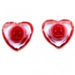 Висулка кристал сърце ЗОДИИ 25 мм червена -12 броя
