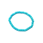 Гривна естествен камък ТЮРКОАЗ синтетичен син топче 6 мм 55 мм еластична
