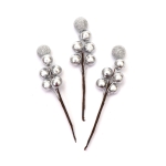 Клонка със стропорени топчета за декорация 100x25 мм цвят сребро -12 броя