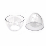 Яйце пластмасово прозрачно 2 части 120 мм стоящо