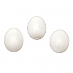 Яйце пластмаса 45x36 мм с една дупка 3 мм бяло - 10 броя