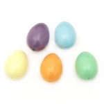 Яйце пластмаса 38x28 мм с една дупка 3 мм микс -5 броя