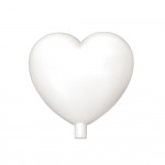 Сърце пластмасово 95 мм с накрайник дупка 8 мм бяло