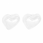 Сърце пластмасово прозрачно 2 части 80x78x45 мм
