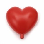 Сърце пластмасово 95 мм с накрайник дупка 8 мм червено -1 брой