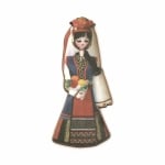 Жена с народна носия от шперплат 70x30x2 мм -5 броя