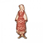 Висулка жена с народна носия от шперплат 43x15x2 мм дупка 2 мм -10 броя