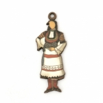 Висулка жена с народна носия от шперплат 45x16x2 мм дупка 2 мм -10 броя