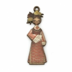 Висулка жена с народна носия от шперплат 44x15x2 мм дупка 2 мм -10 броя