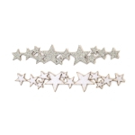 Звезди филц с брокат 200x38x2 мм цвят сребро дъга -2 броя