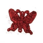 Висулка свързващ елемент пеперуда 45х56 мм брокат червена