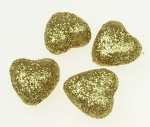 Сърце стиропор 20х20 мм брокат злато -10 броя