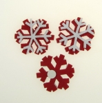 Снежинки от филц с лепка 35 мм -10 броя