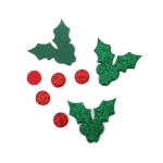 Имел фоам /EVA материал/ 4x4 см брокат зелен -5 броя