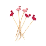 Дървено фламинго на клечка за декорация 20x130x5 мм -20 броя