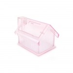 Кутийка пластмасова къща 57x67 мм цвят розов 