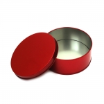Кутия метална кръг 100x40 мм цвят червен