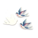 Лястовица дърво и филц 47x36x4 мм -10 броя