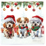 Салфетка за декупаж Ambiente 33x33 см трипластова Funny cute puppies -1 брой