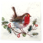 Салфетка за декупаж Ambiente 33x33 см трипластова Winter robin -1 брой
