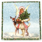 Салфетка за декупаж Ambiente 33x33 см трипластова Snowy day blue  -1 брой